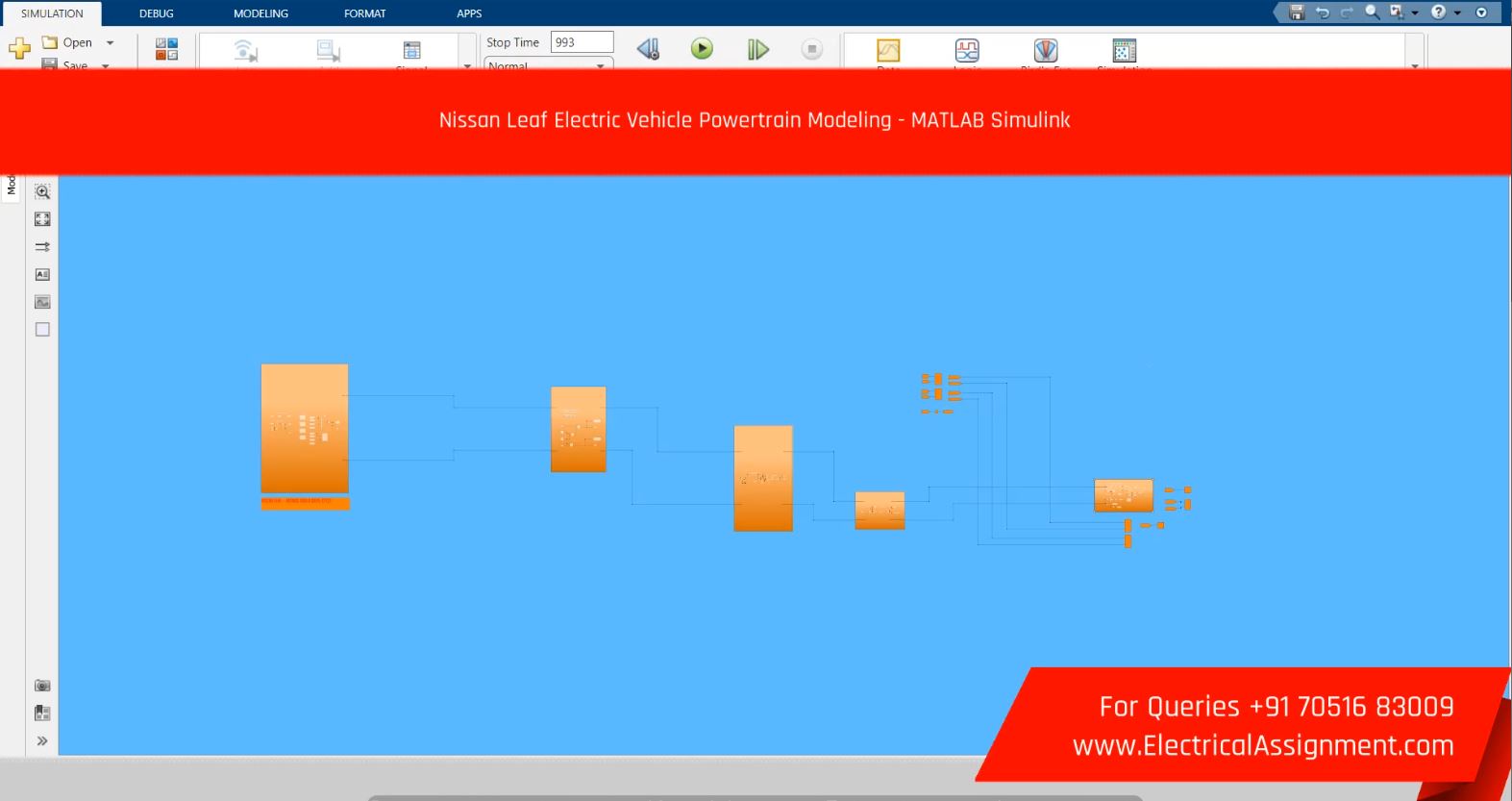 Nissan Leaf Electric Vehicle Powertrain Modeling - MATLAB Simulink screenshot 5